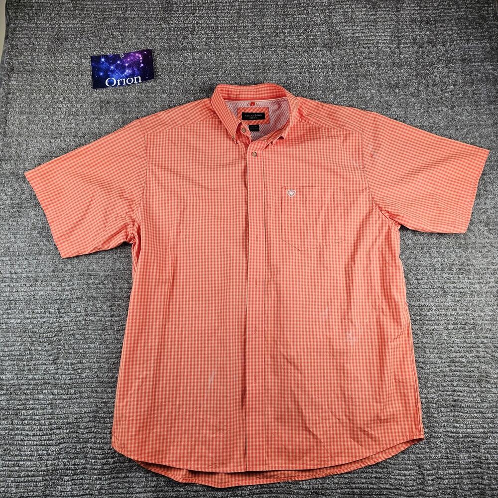Mens Ariat Pro Western Button Front Work Shirt Size XL Button Front Contruction